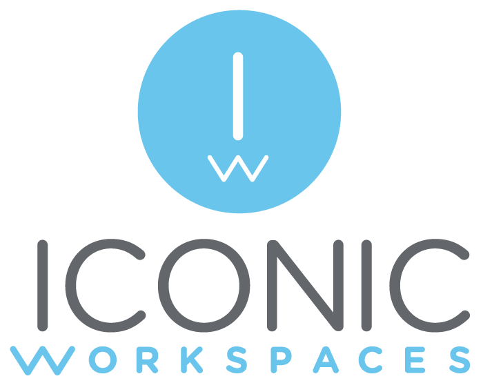Iconic Workspaces logo on black background