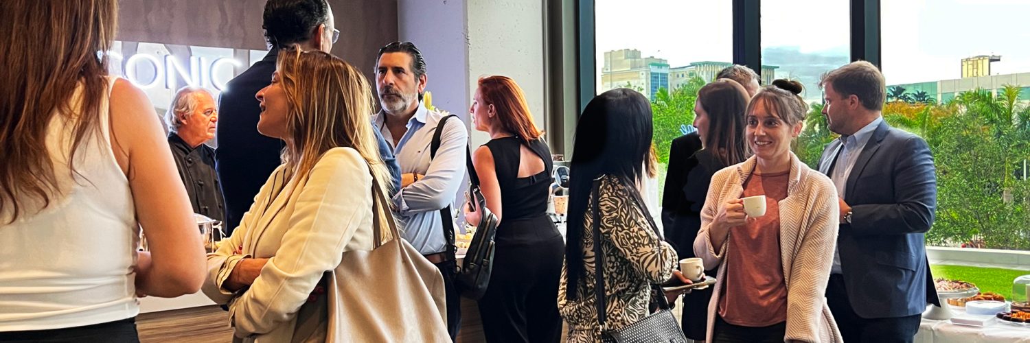 Guests networking at an Iconic Workspaces event